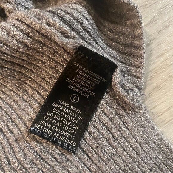 Devotion By Cyrus Womens Gray Cowl Neck Ribbed Hi Low Pullover Sweater Sz Small - Picture 5 of 7